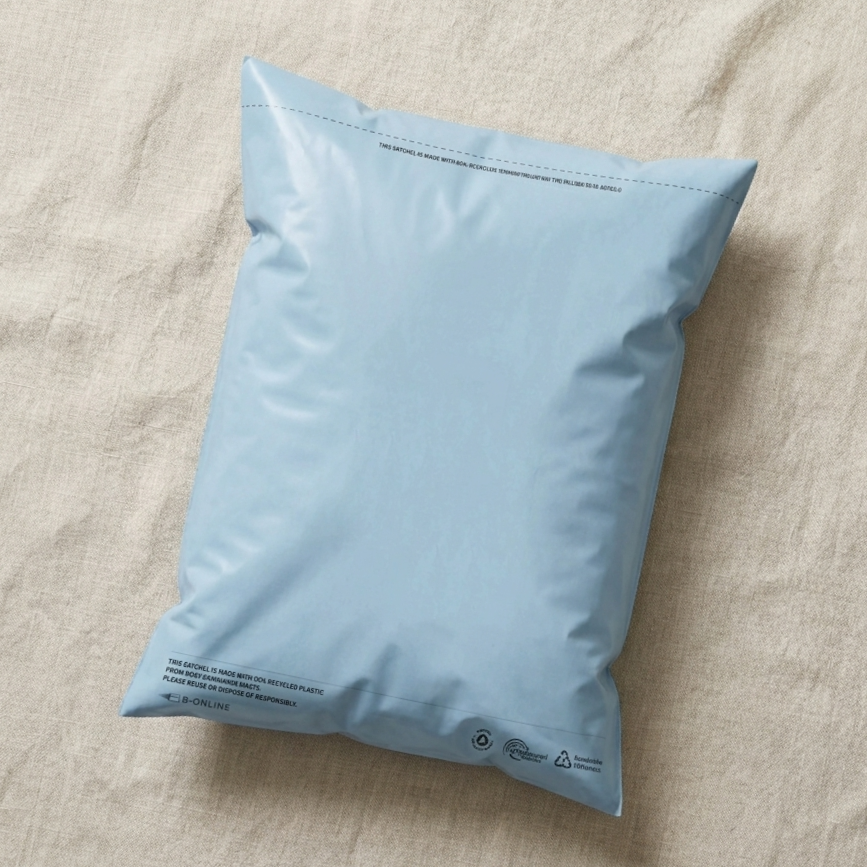 Blue Recycled Plastic Mailers