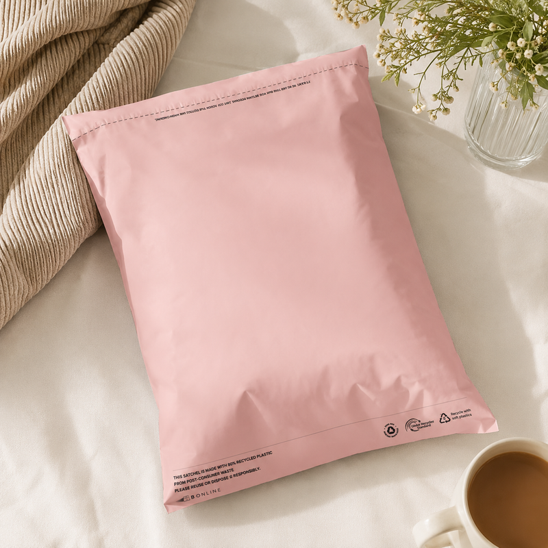 Pink Recycled Plastic Mailers